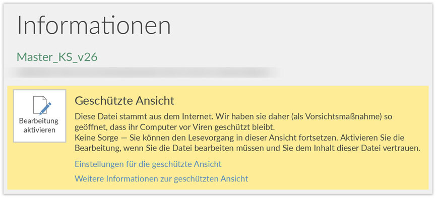 Bearbeitung aktivieren